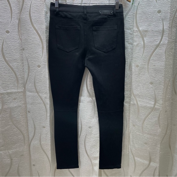 Point Zero Nicole Benisti Pants Womens 27 Black Moto Faux Leather Panel - Picture 5 of 14